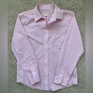 Boys Cat And Jack Pink And White Button Up Dress Shirt